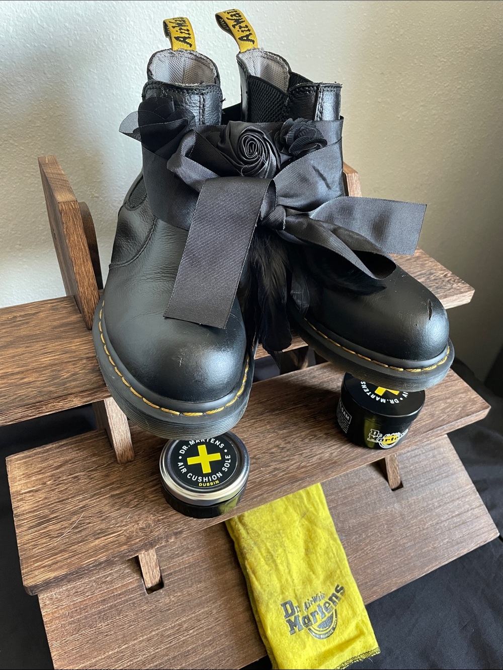 Dr. Martens Black Leather Steel Toe -Chelsea Work Boots-8